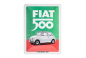 Preview: Blechschild "Fiat 500 weiss" - 20 x 15cm